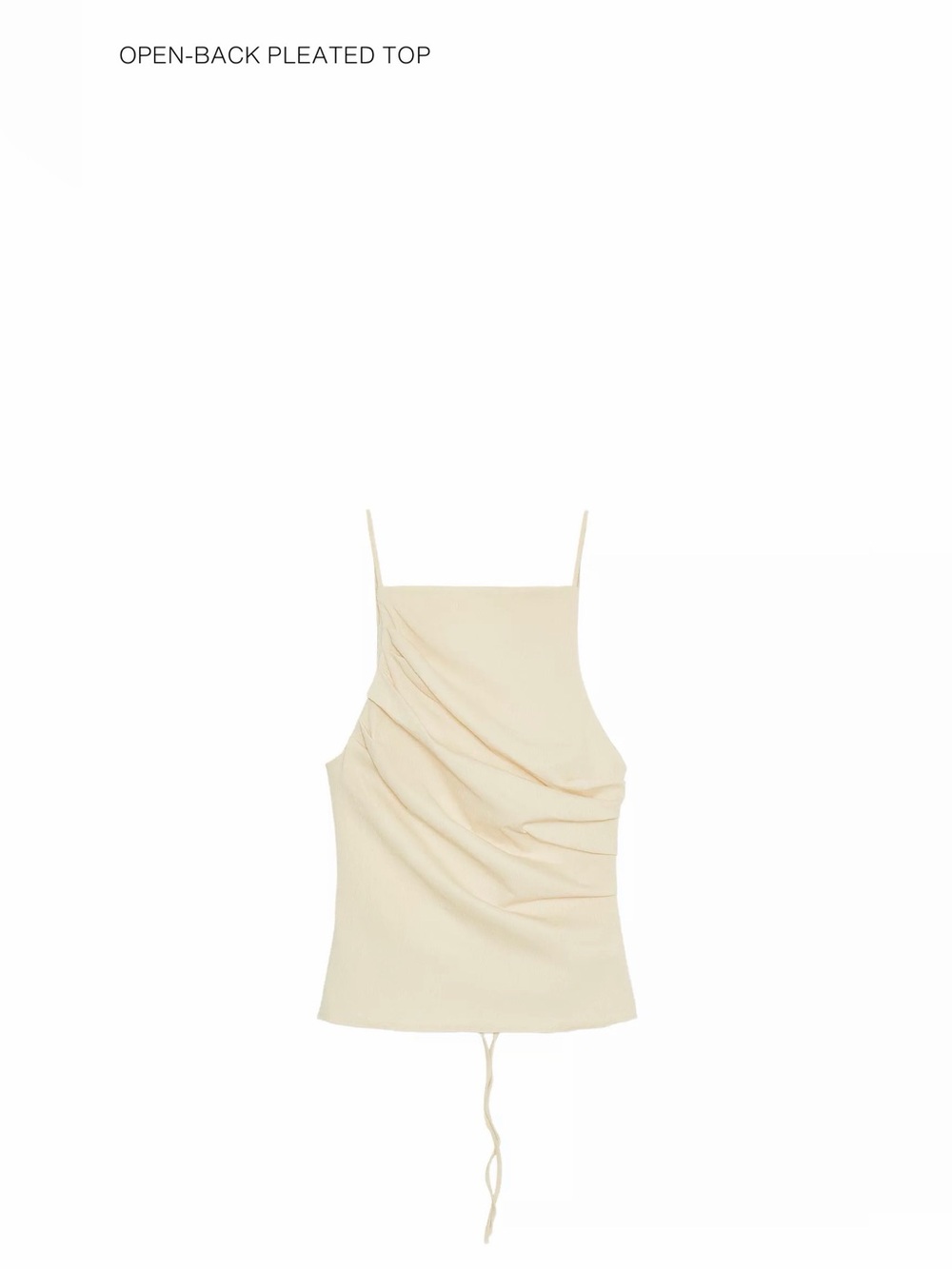 Zara Cream Draped Spaghetti-Strap Cami